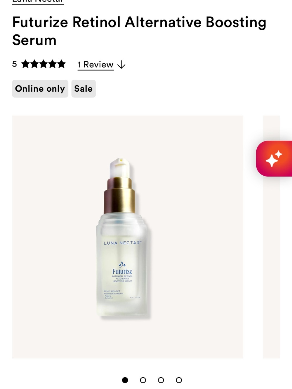 Lunar Nectar Futurize Botanical Retinol Alternative Boosting Serum NWT